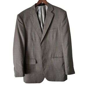 Fortini‎ Italiana Blazer Superfine Wool Sport Coat Brown Houndstooth Jacket 40